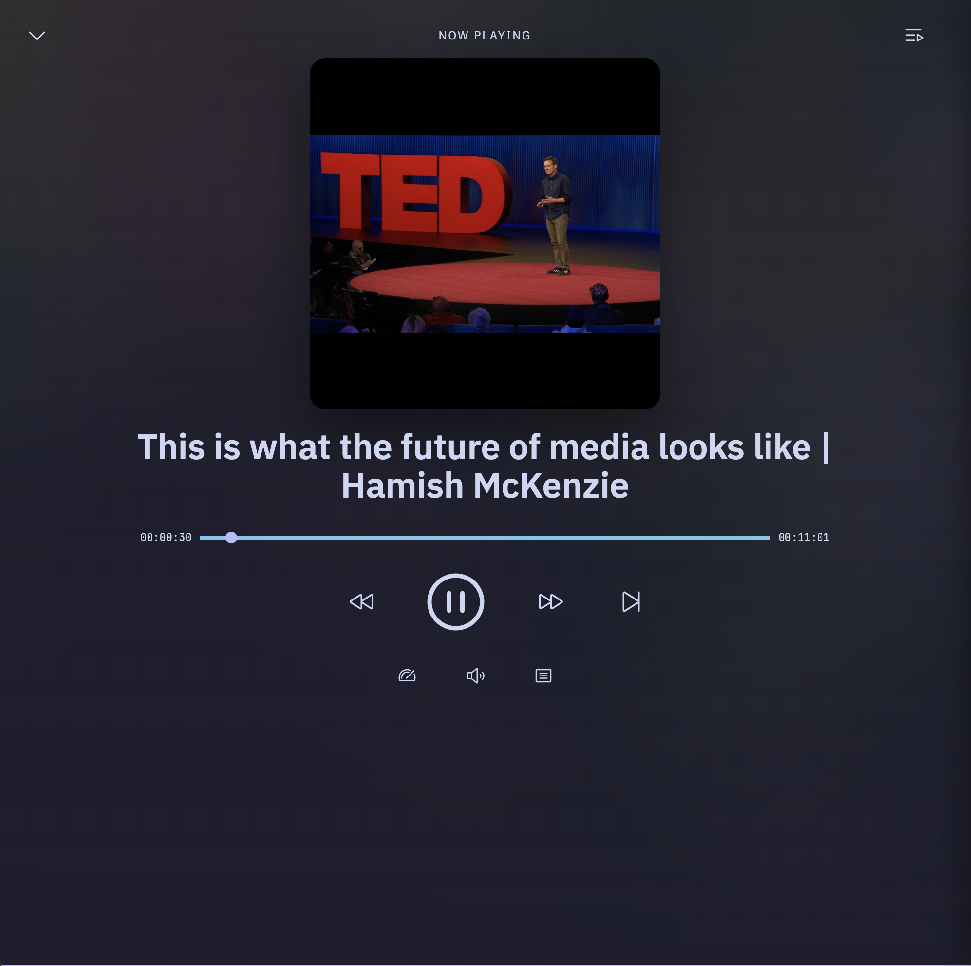 PinePods video player